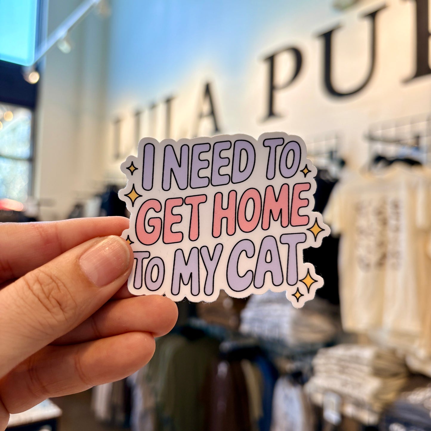 I need to get home to my cat sticker